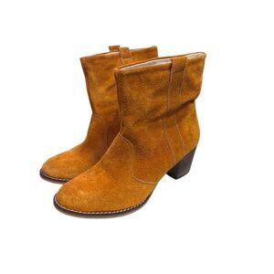 SUNDANCE Suede Leather Ankle Boots 41 US 10 Burnt Orange  Lavorazione Artigiana